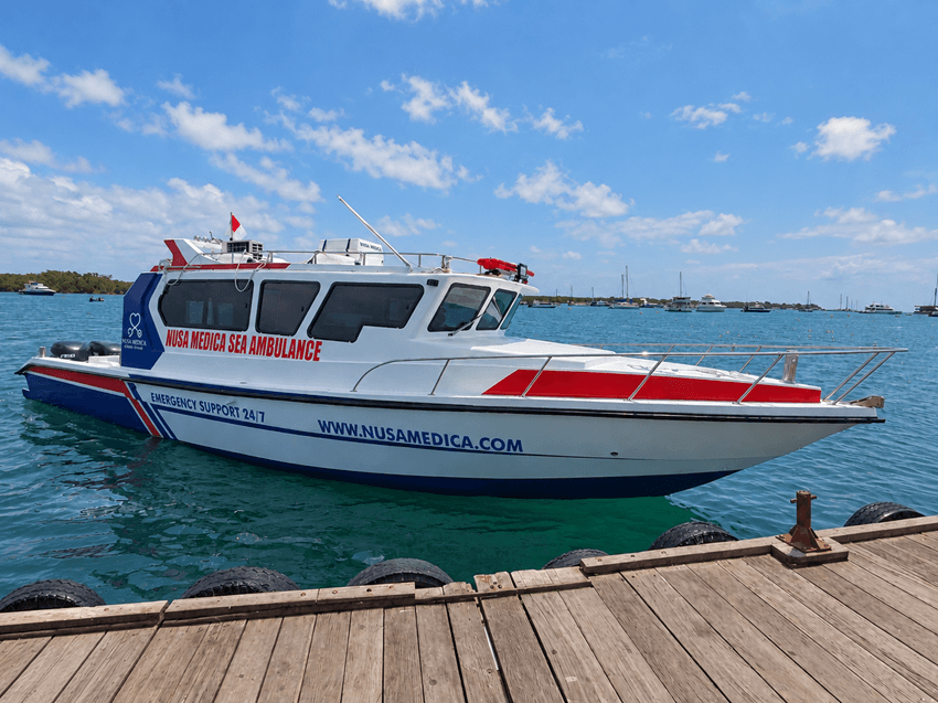 Nusa Medica Sea Ambulance for inter-island medical evacuation and emergency patient transport in Bali.